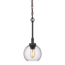  4855-M1L RBZ-SD - Galveston Mini Pendant in Rubbed Bronze with Seeded Glass